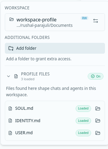 Workspace Profile Files
