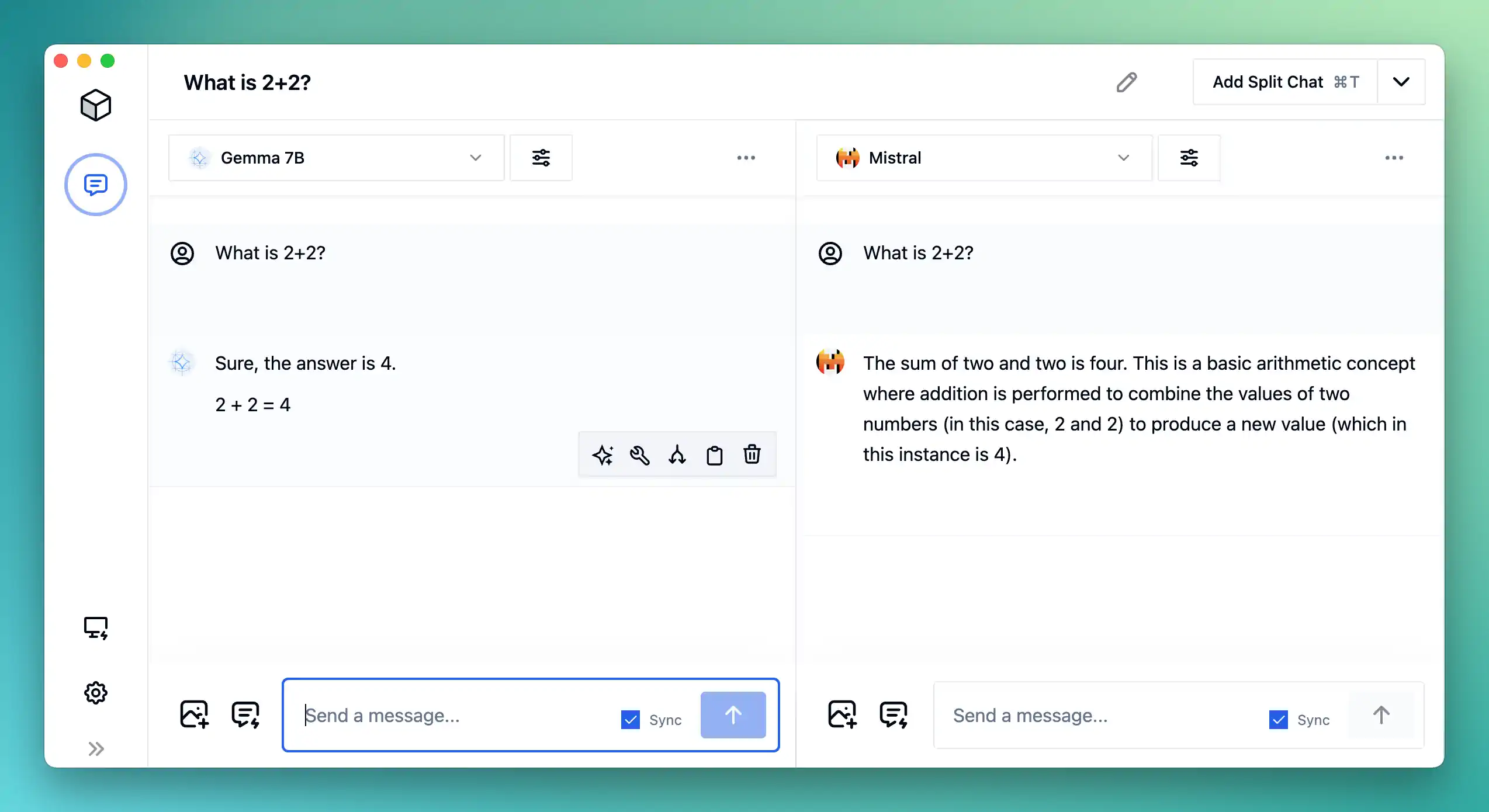 Model output comparisons for Gemma and Mistral