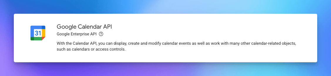 google calendar api