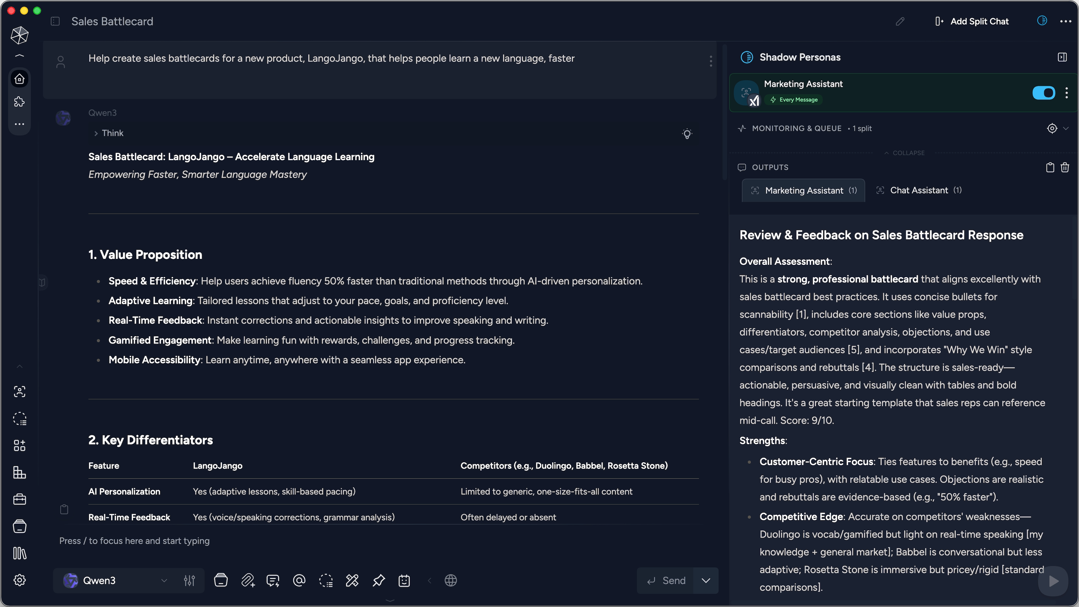 Dark mode hero image showing Msty Studio interface with various AI tools and features