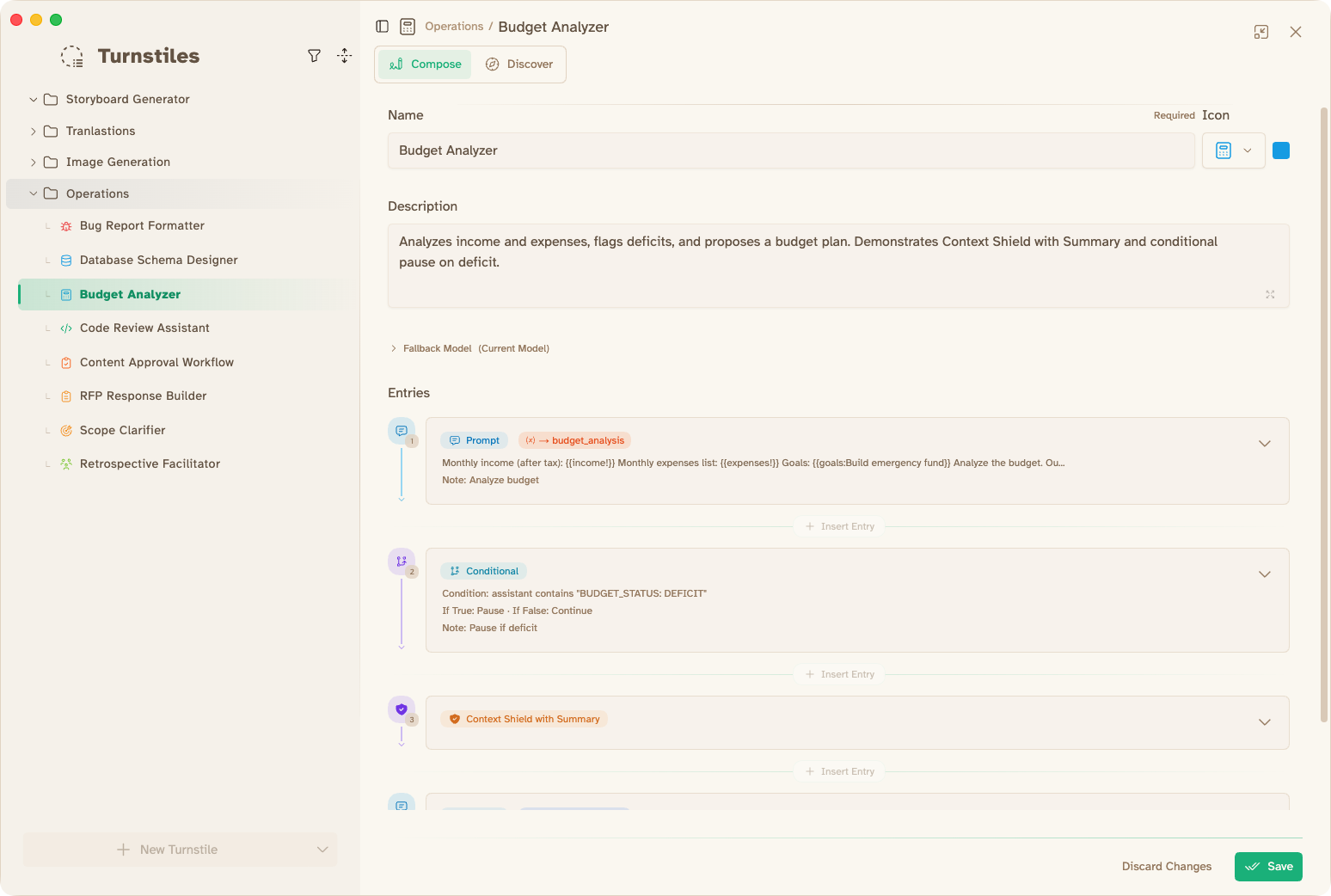 Msty Studio application interface